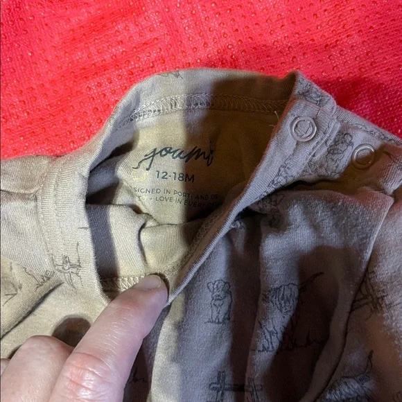 Goumi Baby Bamboo Onesies Set of 3 - Beige and Light Blue - Picture 4 of 4